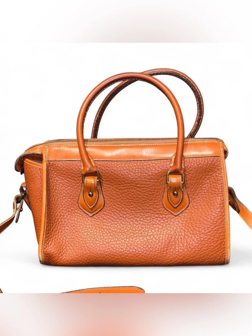 Vintage Dooney & Bourke Orange Leather Satchel Crossbody 🦆